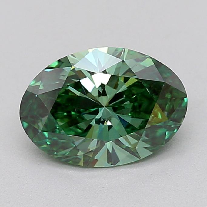 1.06 Ct. Fancy Vivid  Green Oval Lab Grown Diamond