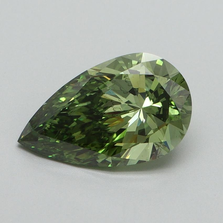 1.51 Ct. Fancy Vivid Pacific Green Pear Lab Grown Diamond