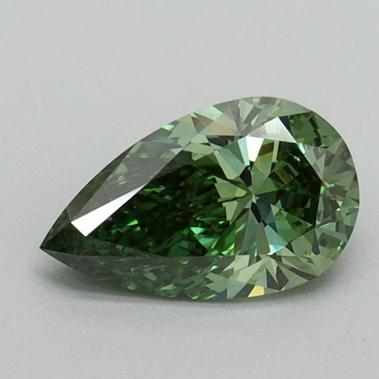 0.82 Ct. Fancy Vivid Pacific Green Pear Lab Grown Diamond
