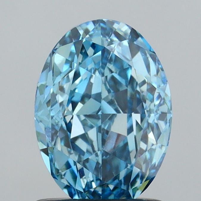 1.18 Ct. Fancy Vivid  Blue Oval Lab Grown Diamond