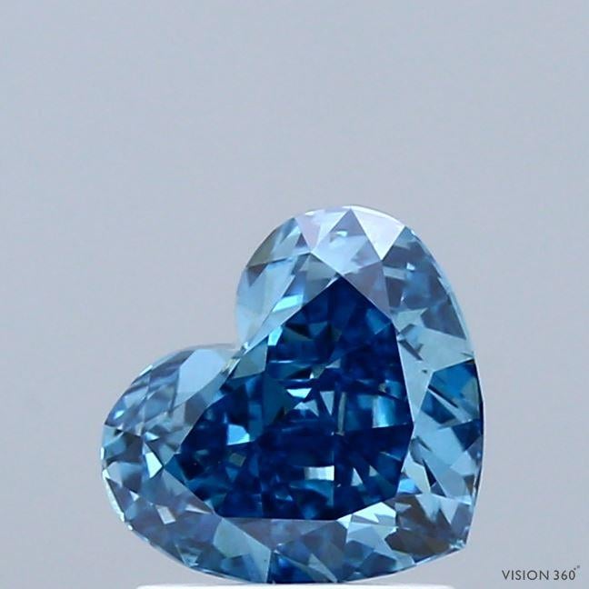 1.03 Ct. Fancy Vivid Blue Heart Lab Grown Diamond