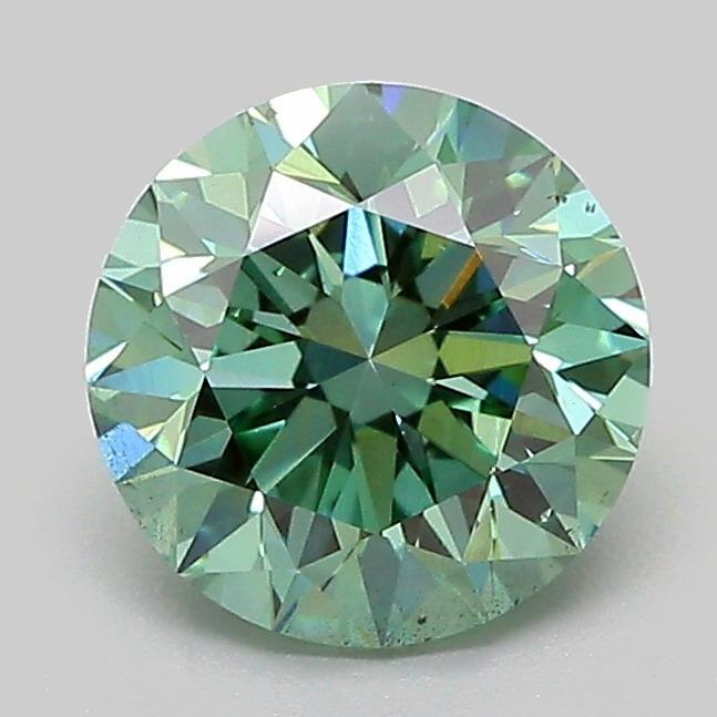 1.51 Ct. Fancy Vivid Green Round Lab Grown Diamond