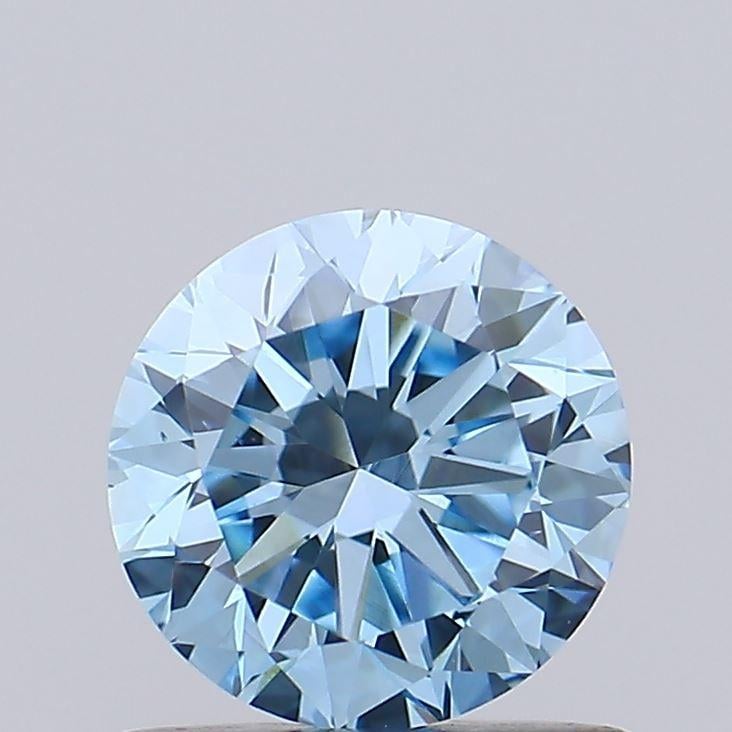 0.77 Ct. Fancy Vivid Blue Round Lab Grown Diamond