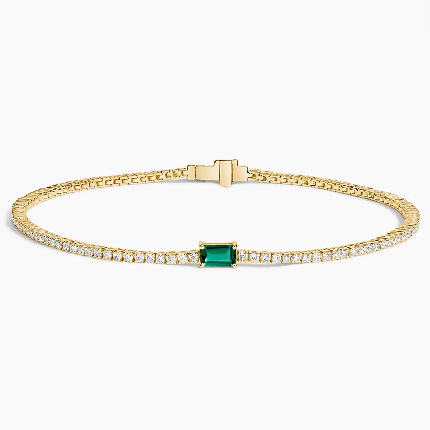 18K Yellow Gold Beatrice Lab Emerald and Lab Diamond Tennis Bracelet (1 1/8 ct. tw.)