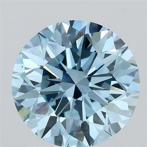 2.74 Ct. Fancy Vivid Blue Round Lab Grown Diamond