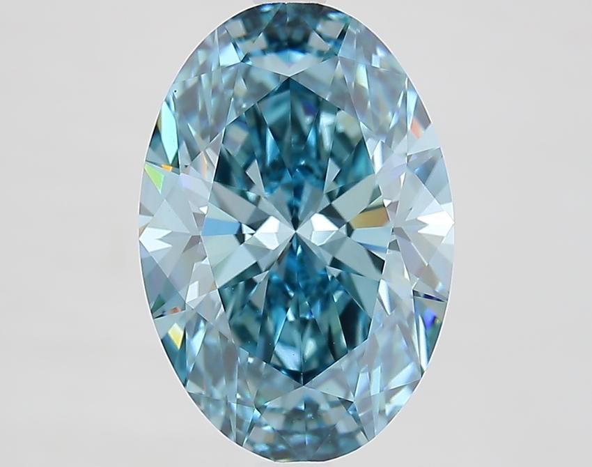 4.40 Ct. Fancy Vivid Blue Oval Lab Grown Diamond