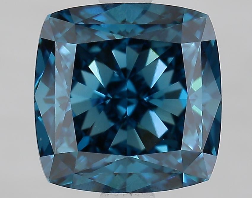2.78 Ct. Fancy Vivid Blue Cushion Lab Grown Diamond