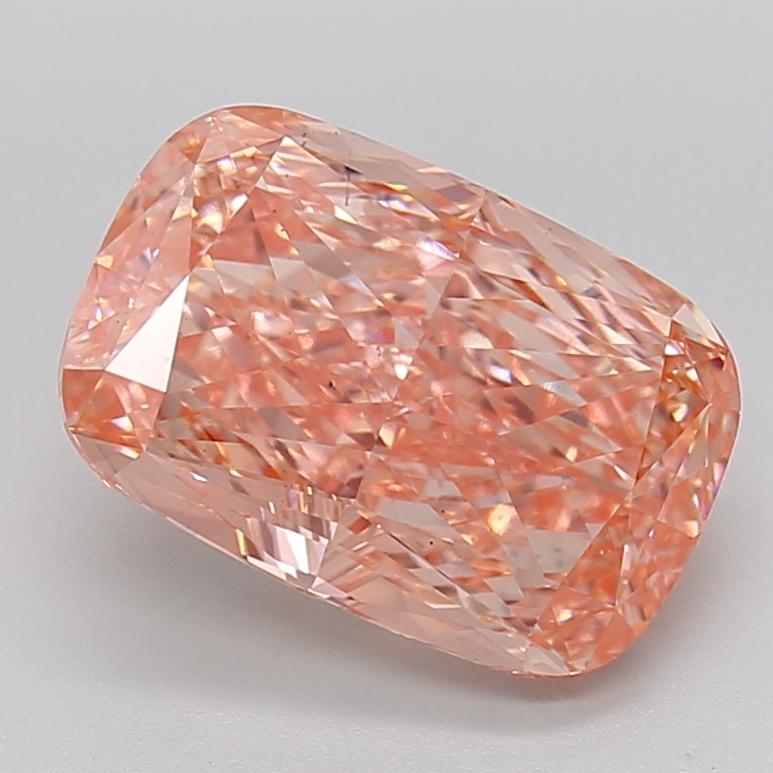 5.13 Ct. Fancy Vivid  Pink Cushion Lab Grown Diamond