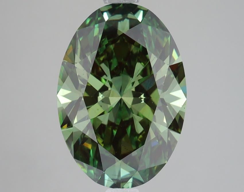4.01 Ct. Fancy Vivid Green Oval Lab Grown Diamond