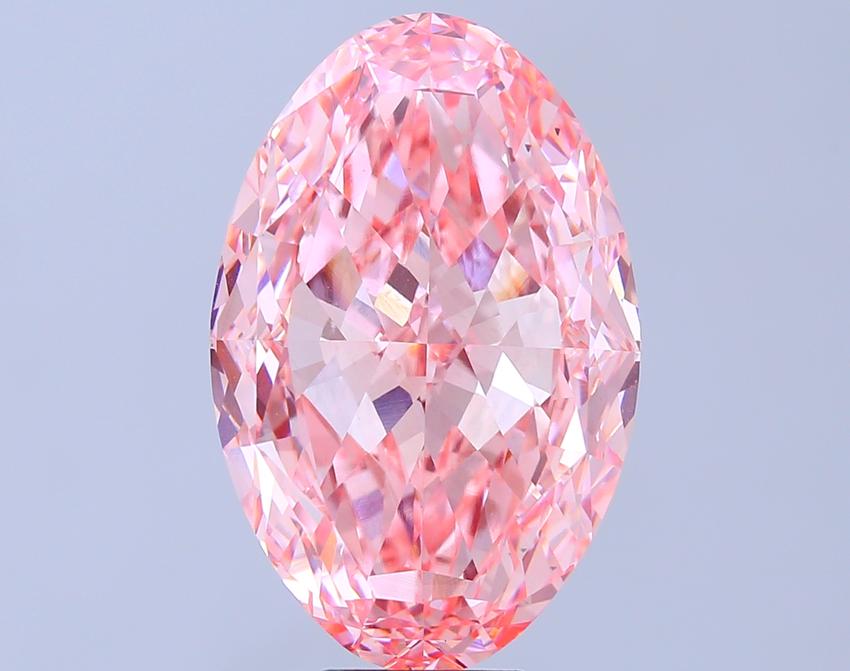 15.11 Ct. Fancy Vivid Pink Oval Lab Grown Diamond