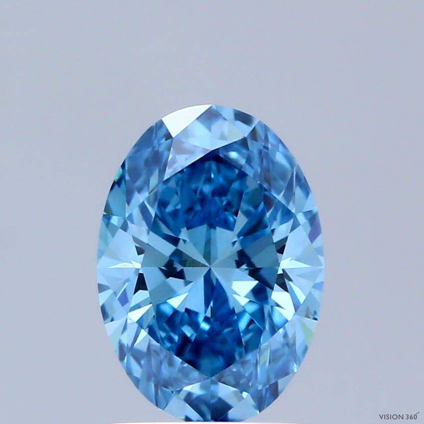 1.11 Ct. Fancy Vivid Blue Oval Lab Grown Diamond