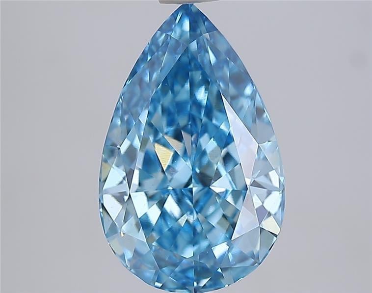 3.52 Ct. Fancy Vivid New_Mst Blue Pear Lab Grown Diamond