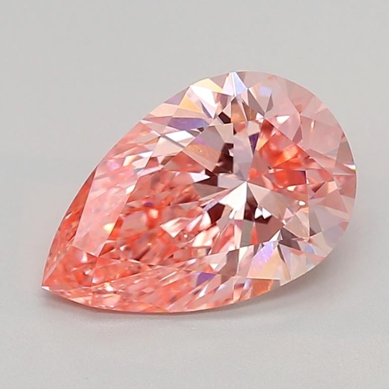 3.07 Ct. Fancy Vivid  Pink Pear Lab Grown Diamond