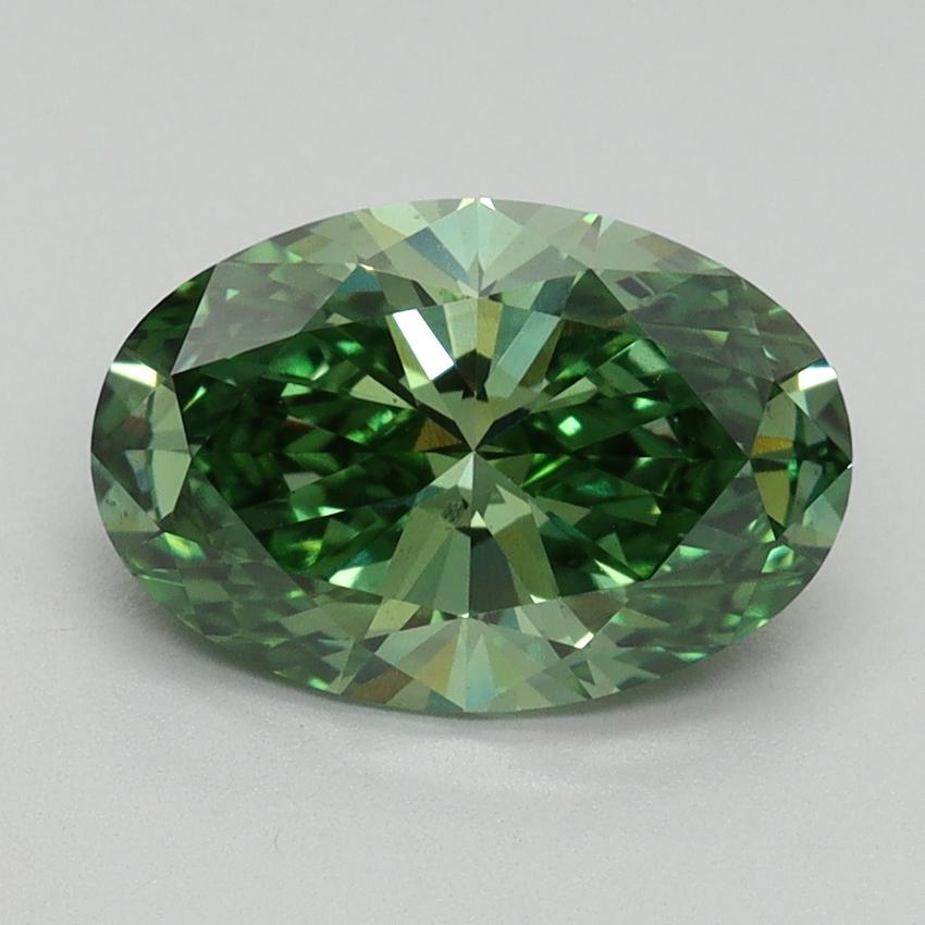 2.19 Ct. Fancy Vivid Pacific Green Oval Lab Grown Diamond