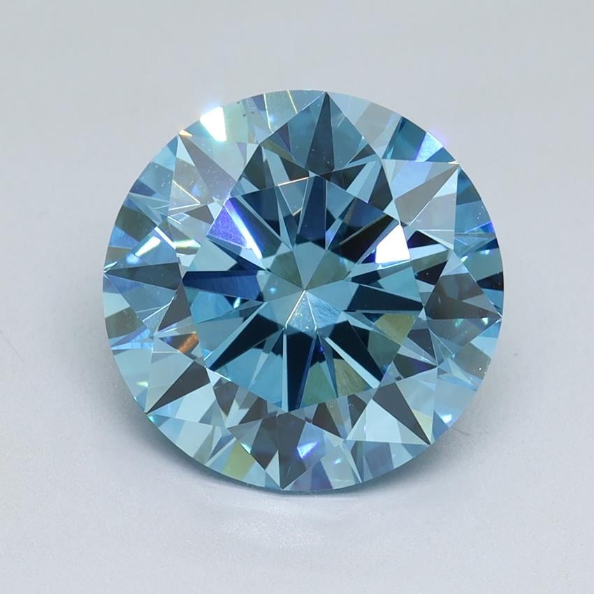4.02 Ct. Fancy Vivid Blue Round Lab Grown Diamond