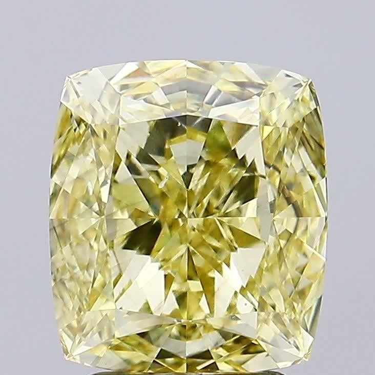 2.81 Ct. Fancy Intense Yellow Cushion Lab Grown Diamond