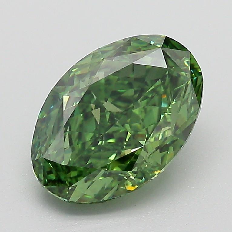 2.03 Ct. Fancy Vivid Green Oval Lab Grown Diamond