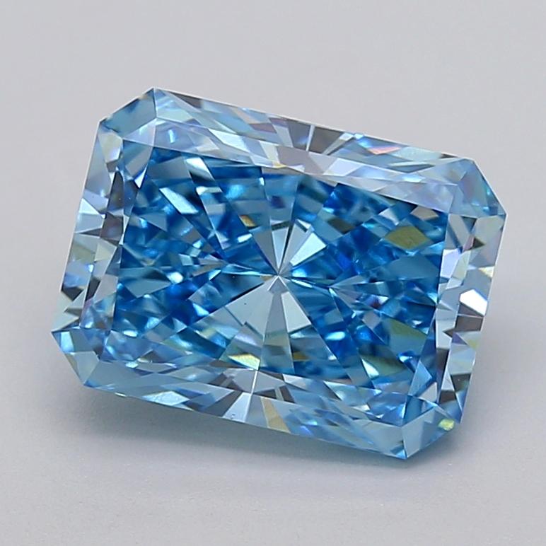 4.07 Ct. Fancy Vivid  Blue Radiant Lab Grown Diamond