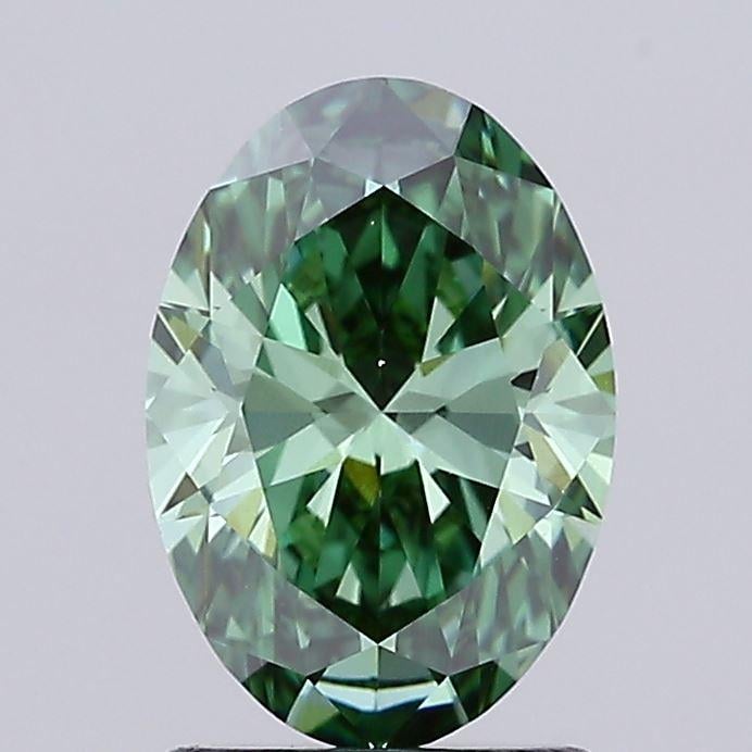 1.63 Ct. Fancy Vivid Green Oval Lab Grown Diamond