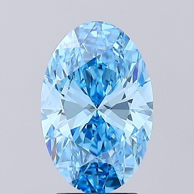 2.54 Ct. Fancy Vivid Blue Oval Lab Grown Diamond