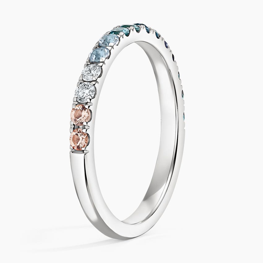 18K White Gold Coastal Ombre Ring