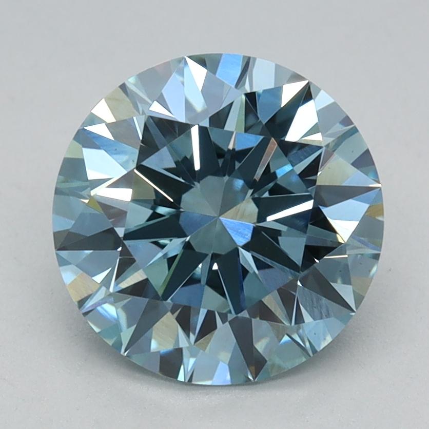 1.64 Ct. Fancy Vivid Blue Round Lab Grown Diamond