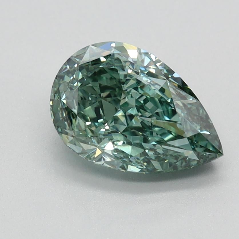 1.25 Ct. Fancy Vivid Bluish Green Pear Lab Grown Diamond