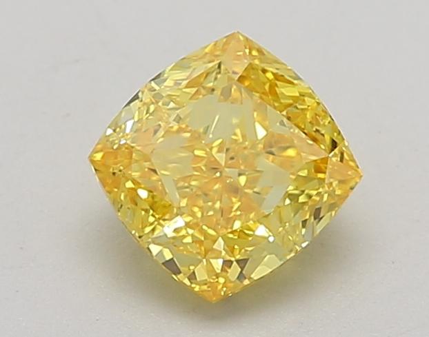 1.09 Ct. Fancy Vivid  Yellow Cushion Lab Grown Diamond