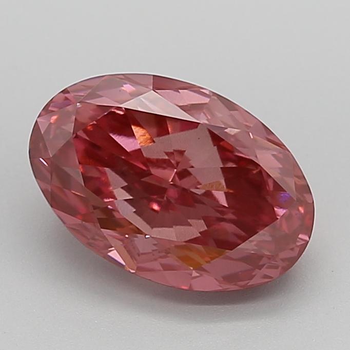 3.06 Ct. Fancy Vivid  Pink Oval Lab Grown Diamond