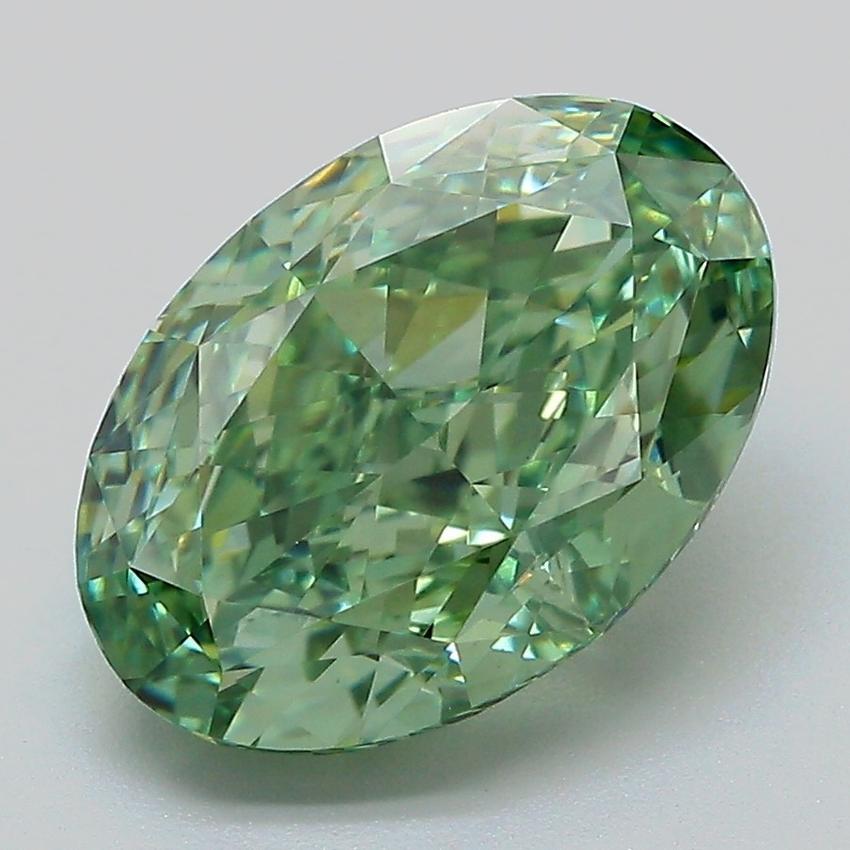 4.17 Ct. Fancy Vivid Green Oval Lab Grown Diamond