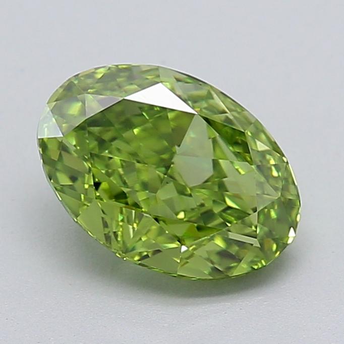 1.53 Ct. Fancy Vivid  Green Oval Lab Grown Diamond