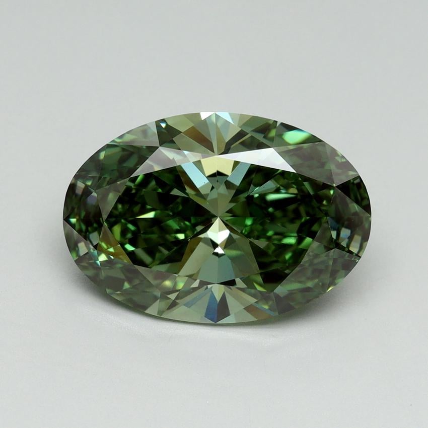 5.00 Ct. Fancy Vivid Pacific Green Oval Lab Grown Diamond