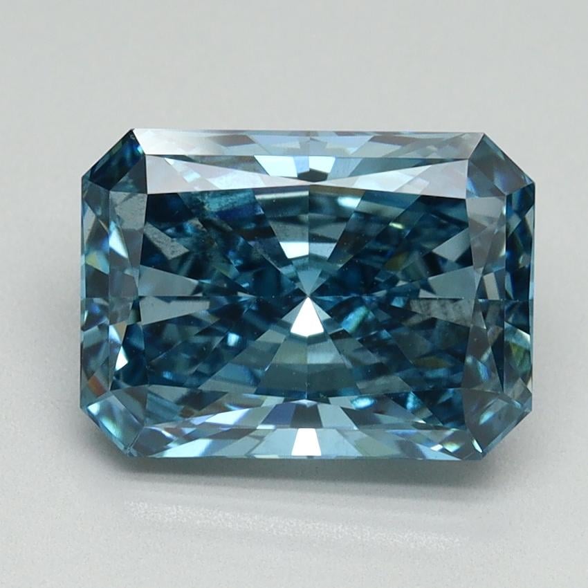 3.06 Ct. Fancy Vivid Blue Radiant Lab Grown Diamond