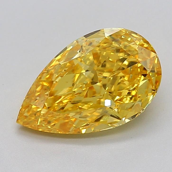3.07 Ct. Fancy Vivid  Yellow Pear Lab Grown Diamond