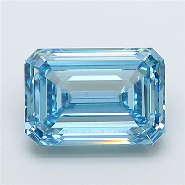 5.63 Ct. Fancy Vivid  Blue Emerald Lab Grown Diamond