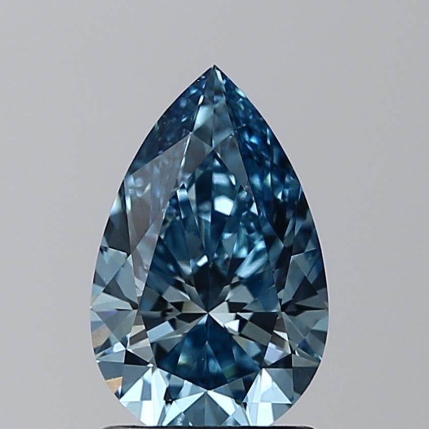 1.26 Ct. Fancy Vivid Blue Pear Lab Grown Diamond