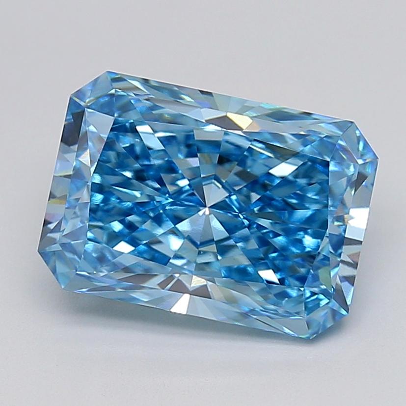 5.08 Ct. Fancy Vivid  Blue Radiant Lab Grown Diamond