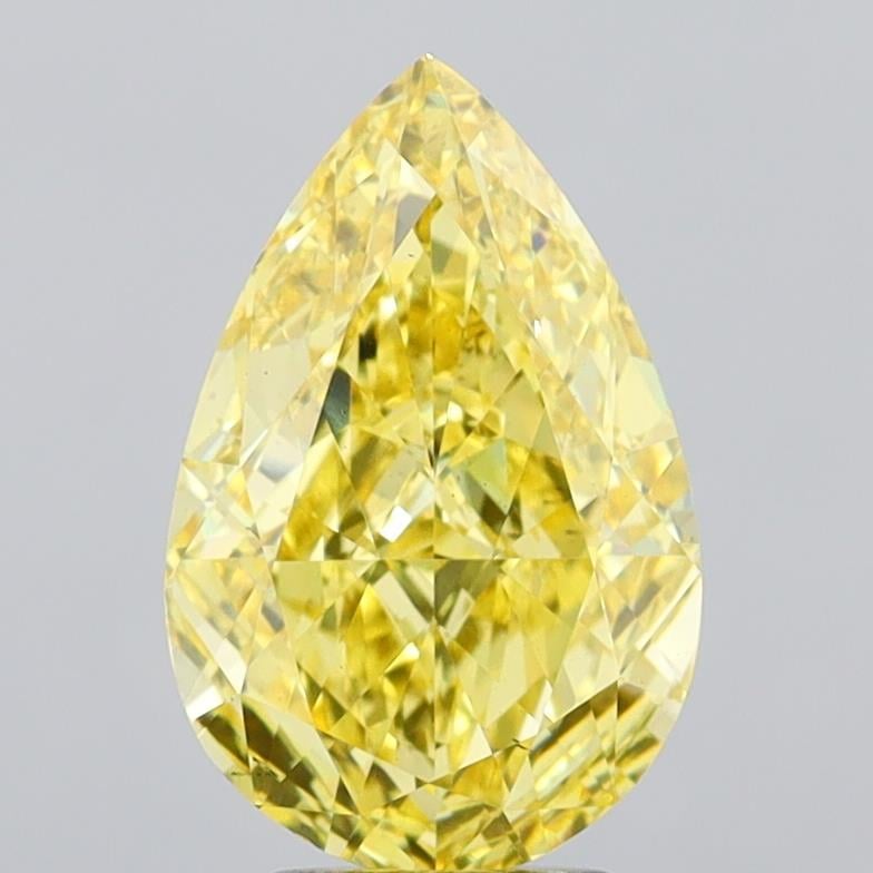 4.52 Ct. Fancy Intense Yellow Pear Lab Grown Diamond