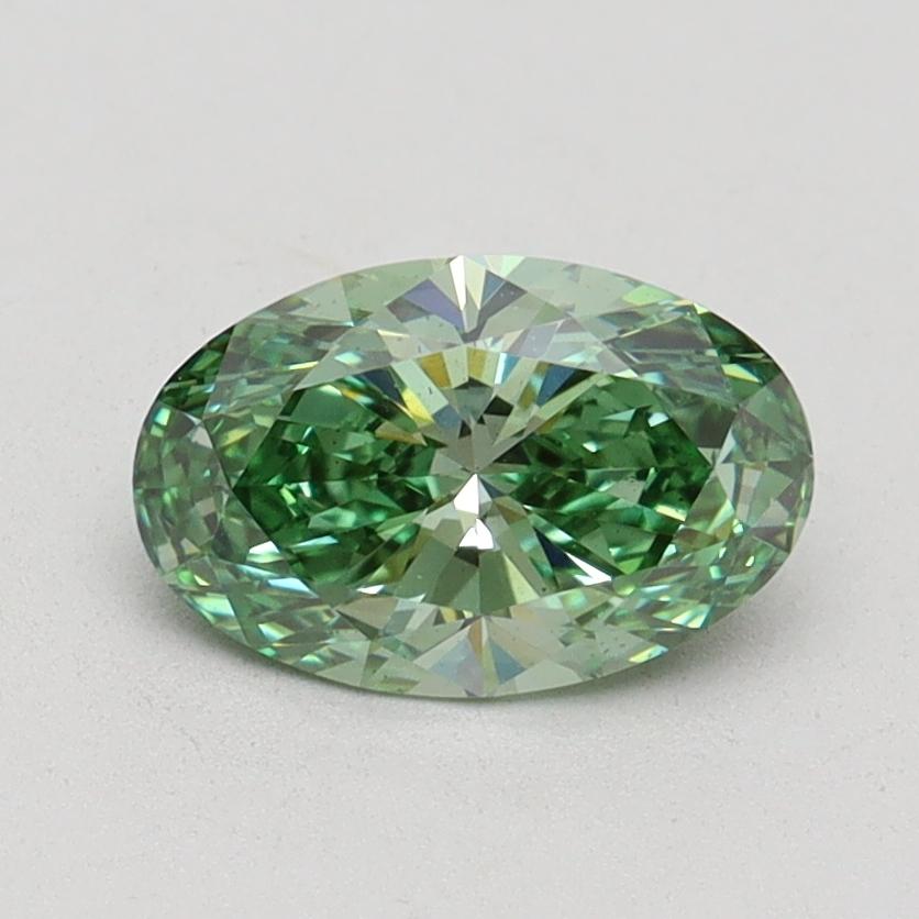 1.01 Ct. Fancy Vivid Green Oval Lab Grown Diamond