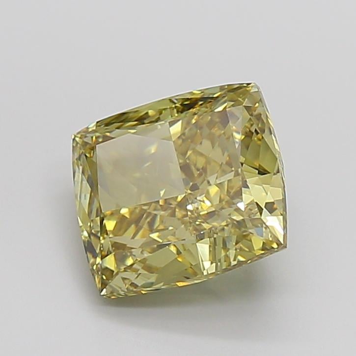 5.53 Ct. Fancy Vivid Yellow Cushion Lab Grown Diamond