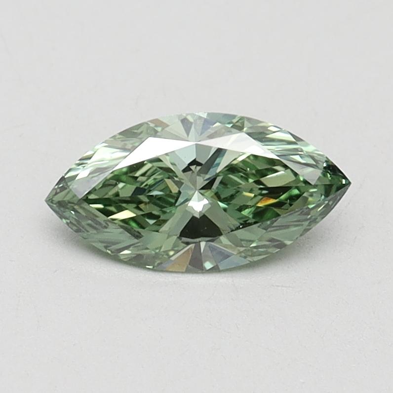 0.52 Ct. Fancy Vivid Green Marquise Lab Grown Diamond