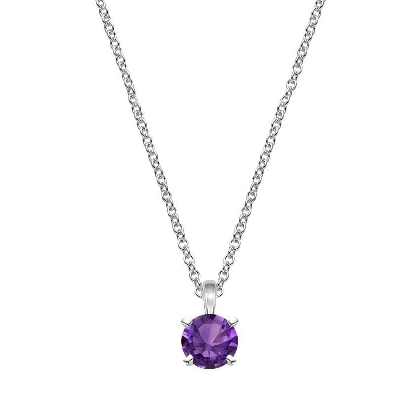 Four-Prong Amethyst Necklace 