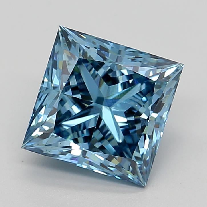 3.08 Ct. Fancy Vivid Blue Princess Lab Grown Diamond