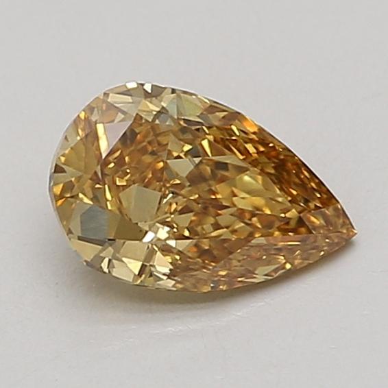 1.06 Ct. Fancy Vivid Brownish Yellow Pear Lab Grown Diamond