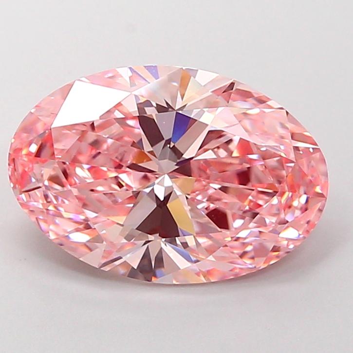 3.64 Ct. Fancy Vivid Pink Oval Lab Grown Diamond