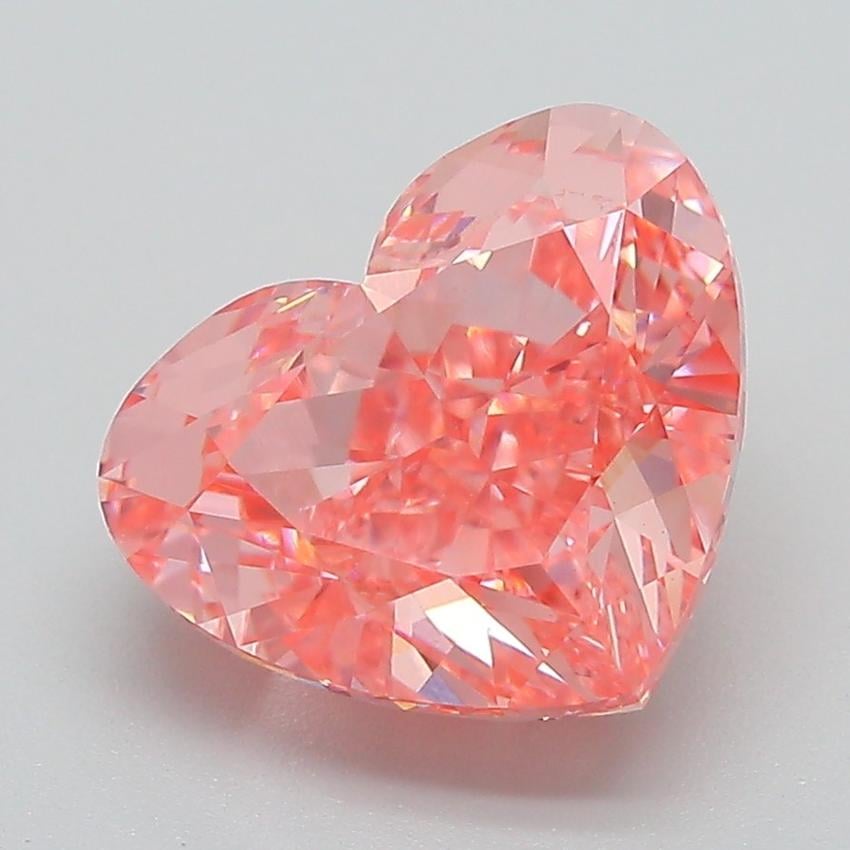 3.61 Ct. Fancy Vivid Pink Heart Lab Grown Diamond