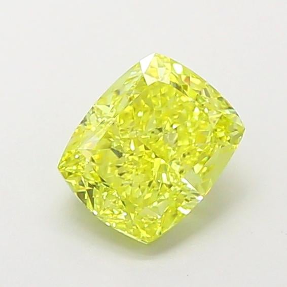 1.38 Ct. Fancy Vivid Yellow Cushion Lab Grown Diamond