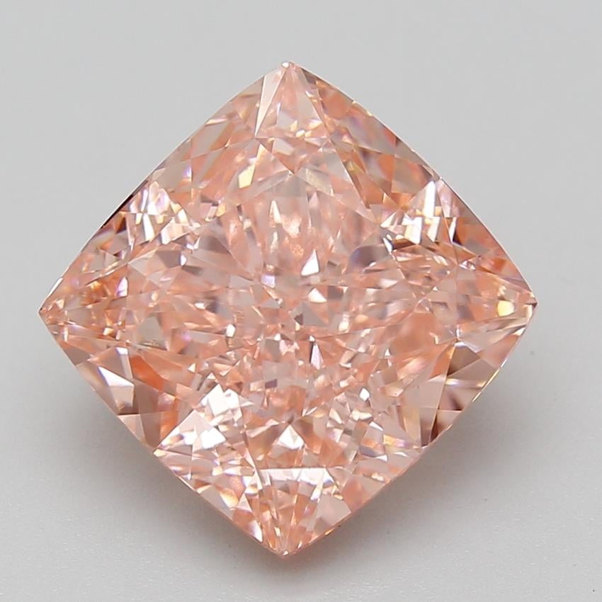 7.04 Ct. Fancy Vivid Pink Cushion Lab Grown Diamond