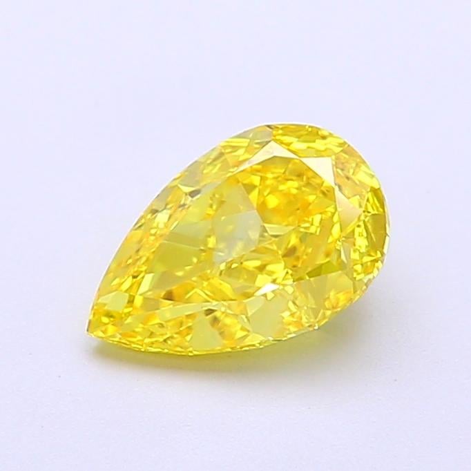 1.11 Ct. Fancy Vivid  Yellow Pear Lab Grown Diamond