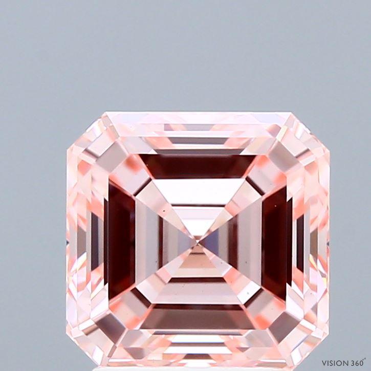 3.10 Ct. Fancy Intense Pink Asscher Lab Grown Diamond